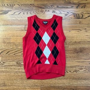 Red Argyle Sweater Vest